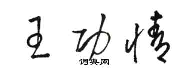 駱恆光王功情草書個性簽名怎么寫