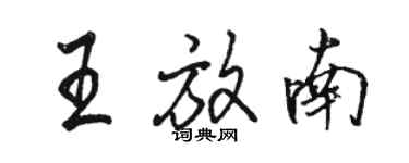 駱恆光王放南行書個性簽名怎么寫