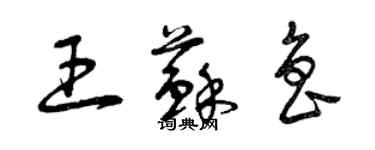 曾慶福王蘇魯草書個性簽名怎么寫