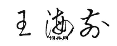 駱恆光王海前草書個性簽名怎么寫