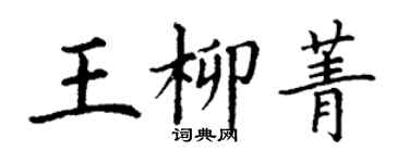 丁謙王柳菁楷書個性簽名怎么寫