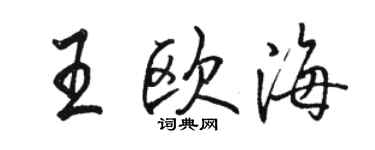 駱恆光王歐海行書個性簽名怎么寫
