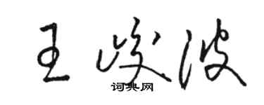 駱恆光王峻波草書個性簽名怎么寫