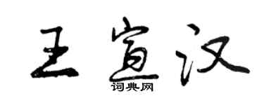 曾慶福王宣漢行書個性簽名怎么寫