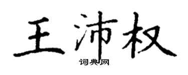 丁謙王沛權楷書個性簽名怎么寫