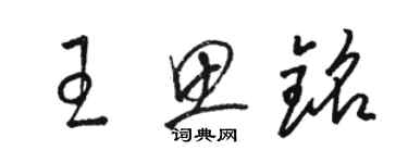 駱恆光王思銘草書個性簽名怎么寫