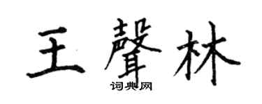 何伯昌王聲林楷書個性簽名怎么寫