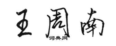 駱恆光王周南行書個性簽名怎么寫