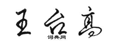 駱恆光王台高行書個性簽名怎么寫