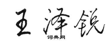 駱恆光王澤銳行書個性簽名怎么寫