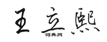 駱恆光王立熙行書個性簽名怎么寫