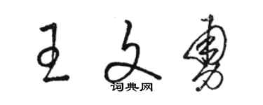 駱恆光王文勇草書個性簽名怎么寫