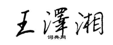 王正良王澤湘行書個性簽名怎么寫