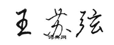 駱恆光王蘇弦行書個性簽名怎么寫