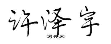 曾慶福許澤宇行書個性簽名怎么寫