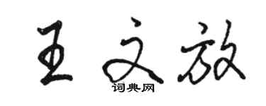 駱恆光王文放行書個性簽名怎么寫