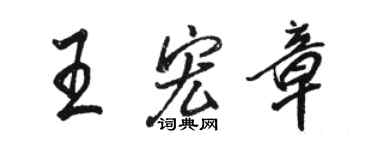 駱恆光王宏章行書個性簽名怎么寫