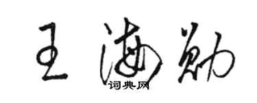 駱恆光王海勛草書個性簽名怎么寫
