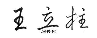 駱恆光王立柱行書個性簽名怎么寫