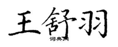 丁謙王舒羽楷書個性簽名怎么寫