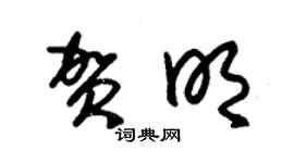 朱錫榮賀明草書個性簽名怎么寫