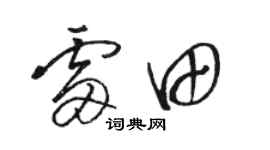 駱恆光雷田草書個性簽名怎么寫