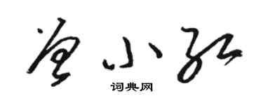 駱恆光曾小紅草書個性簽名怎么寫