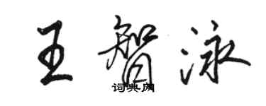 駱恆光王智泳行書個性簽名怎么寫