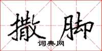 袁強撒腳楷書怎么寫