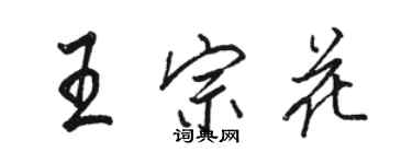 駱恆光王宗花行書個性簽名怎么寫