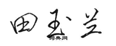 駱恆光田玉蘭行書個性簽名怎么寫