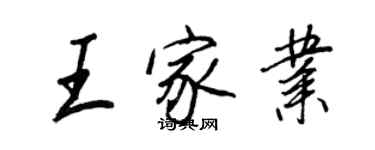 王正良王家業行書個性簽名怎么寫