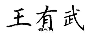 丁謙王有武楷書個性簽名怎么寫