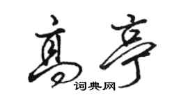 駱恆光高亭行書個性簽名怎么寫