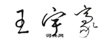 駱恆光王宇豪草書個性簽名怎么寫