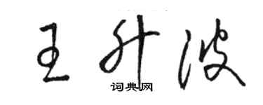 駱恆光王升波草書個性簽名怎么寫