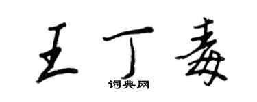 王正良王丁毒行書個性簽名怎么寫