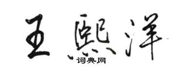 駱恆光王熙洋行書個性簽名怎么寫