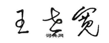 駱恆光王世寬草書個性簽名怎么寫