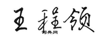 駱恆光王程領行書個性簽名怎么寫