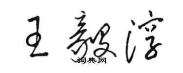駱恆光王毅淳草書個性簽名怎么寫
