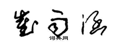 朱錫榮崔雨涵草書個性簽名怎么寫