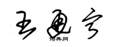 朱錫榮王通寧草書個性簽名怎么寫