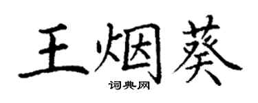 丁謙王煙葵楷書個性簽名怎么寫