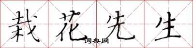 黃華生栽花先生楷書怎么寫