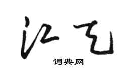 駱恆光江天草書個性簽名怎么寫