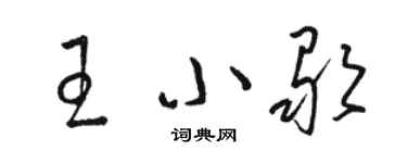 駱恆光王小歌草書個性簽名怎么寫