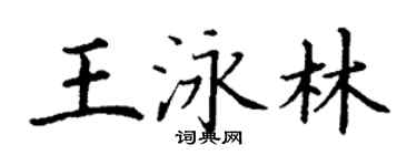 丁謙王泳林楷書個性簽名怎么寫