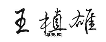 駱恆光王植雄行書個性簽名怎么寫