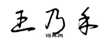 曾慶福王乃禾草書個性簽名怎么寫